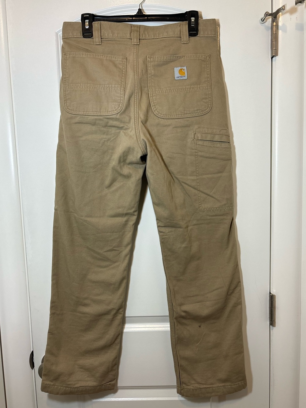 Carhartt Men’s Tan Work Cargo Pants Rigby Lined Dungaree